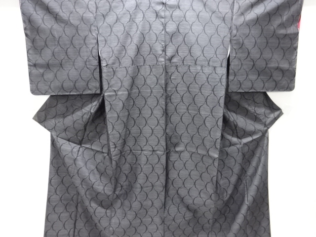 JAPANESE KIMONO / DORO OSHIMA TSUMUGI / WOVEN TATEWAKU PATTERN